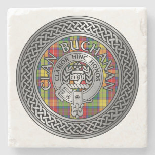 Clan Buchanan Crest & Tartan Knot Stenen Onderzetter