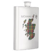 Clan Buchanan Crest & Tartan Map Flacon (Rechts)