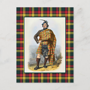 Clan Buchanan  Illustratie Tartan Lijst Briefkaart