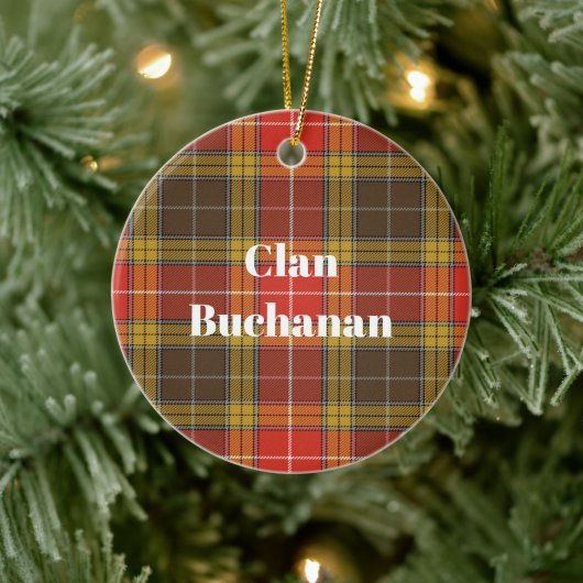 Clan Buchanan Old Set Weathered Tartan Keramisch Ornament (Boom)