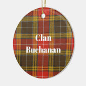 Clan Buchanan Old Set Weathered Tartan Keramisch Ornament (Links)