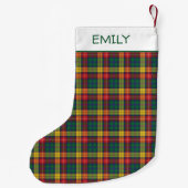 Clan Buchanan Plaid Persoonlijke naam Tartan Kleine Kerstsok (Achterkant)