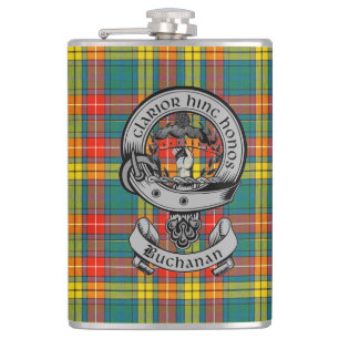 Clan Buchanan Tartan & Crest Heupfles