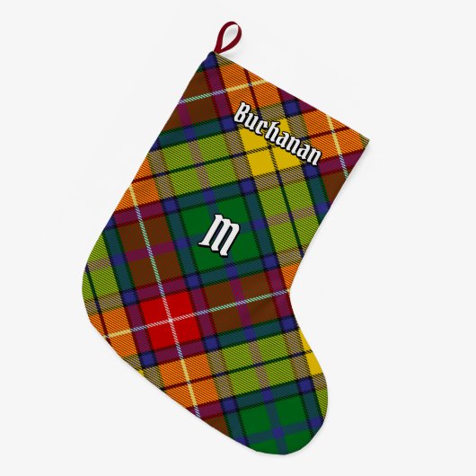 Clan Buchanan Tartan Grote Kerstsok (Voorkant (Hangend))