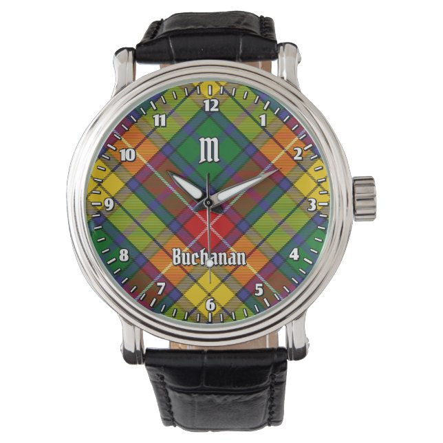 Clan Buchanan Tartan Horloge (Voorkant)