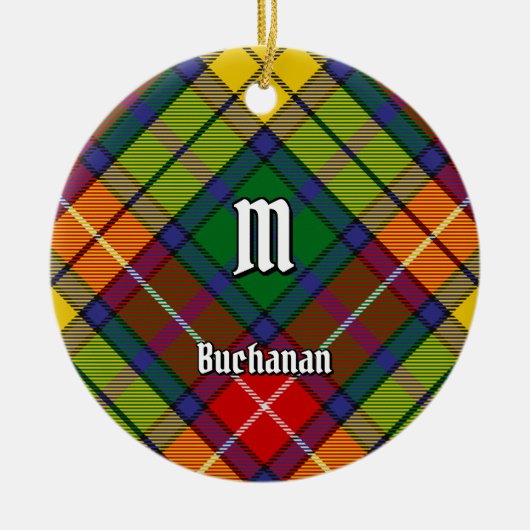 Clan Buchanan Tartan Keramisch Ornament (Voorkant)
