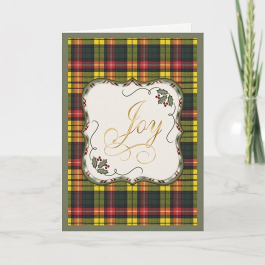 Clan Buchanan Tartan Kerstkaart Feestdagen Kaart (Voorkant)