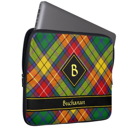 Clan Buchanan Tartan Laptop Sleeve (Voorkant Rechts)