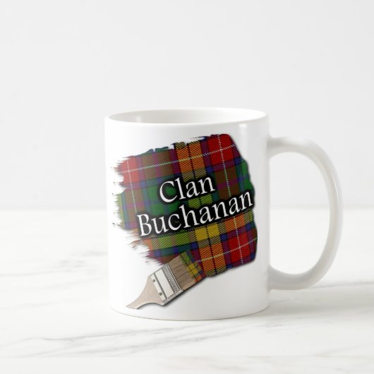 Clan Buchanan Tartan Paint Brush Cup Mok (Rechts)