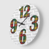 Clan Buchanan Tartan Plaid Grande Horloge (Angle)