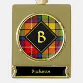 Clan Buchanan Tartan Verguld Banner Ornament (Voorkant)