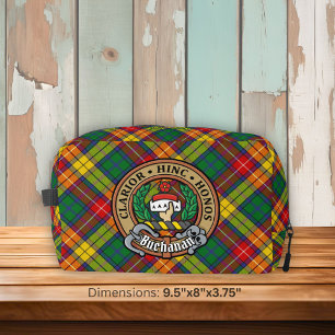 Clan Buchanan wapenschild boven tartan Toilettasje