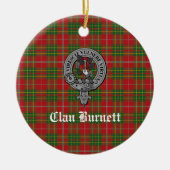 Clan Burnett Crest Badge & Tartan Keramisch Ornament (Voorkant)