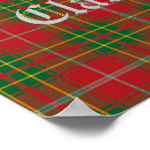 Clan Burnett Crest Badge & Tartan Poster (Hoek)