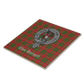 Clan Burnett Crest Badge & Tartan Tegeltje (Zijkant)