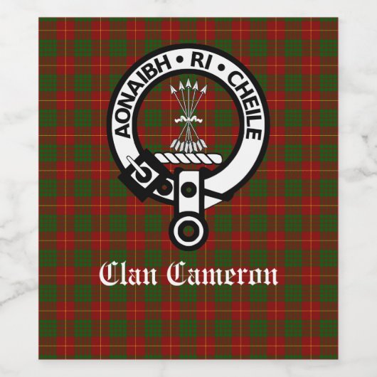 Clan Cameron Crest Badge  Wijn Etiket (Enkel label)