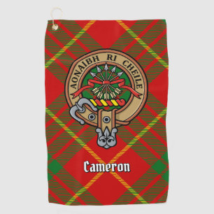 Clan Cameron Crest over Tartan Golfhanddoek