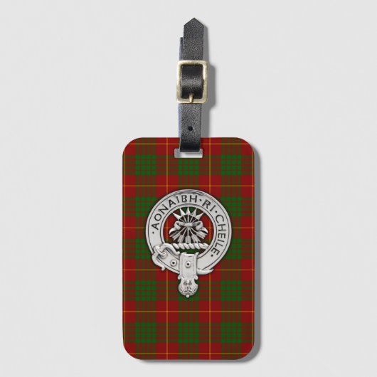 Clan Cameron Crest & Tartan Bagagelabel (Voorkant (verticaal))