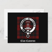 Clan Cameron Crest & Tartan Briefkaart (Voorkant / Achterkant)