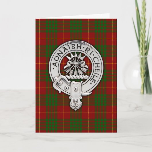 Clan Cameron Crest & Tartan Kaart (Voorkant)