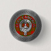 Clan Cameron Crest & Tartan Knot Button (Voorkant)