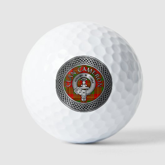 Clan Cameron Crest & Tartan Knot Golf Balls Golfballen (Voorkant)