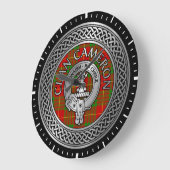 Clan Cameron Crest & Tartan Knot Large Clock Grote Klok (Hoek)