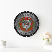Clan Cameron Crest & Tartan Knot Large Clock Grote Klok (Huis)