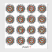 Clan Cameron Crest & Tartan Knot Sticker (Vel)