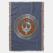 Clan Cameron Crest & Tartan Knot Throw Blanket Deken (Voorkant Verticaal)