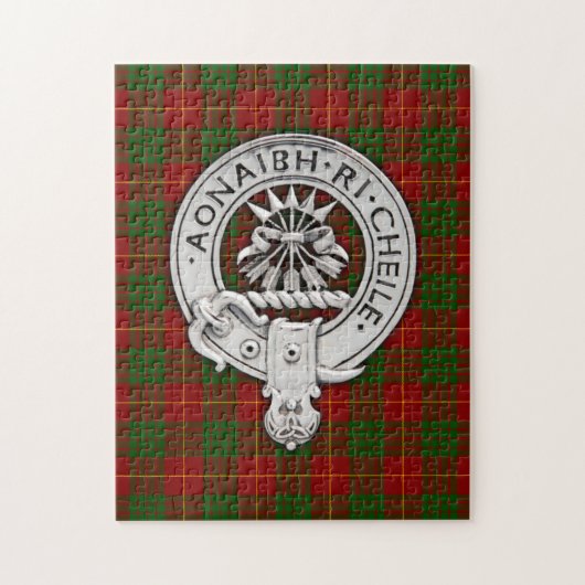 Clan Cameron Crest & Tartan Legpuzzel (Verticaal)