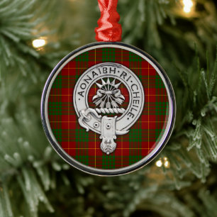 Clan Cameron Crest & Tartan Metalen Ornament