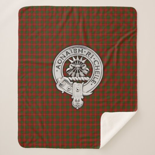 Clan Cameron Crest & Tartan Sherpa Deken (Voorkant)