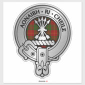 Clan Cameron Crest & Tartan Sticker (Vel)