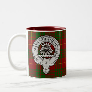 Clan Cameron Crest & Tartan Tweekleurige Koffiemok