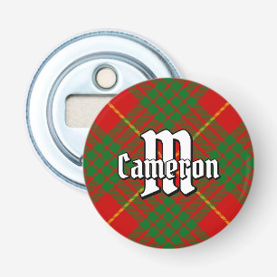 Clan Cameron Tartan flesopener Button Flesopener
