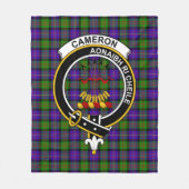 Clan Cameron Tartan Pset Fleece Deken (Voorkant)