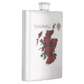 Clan Campbell Crest & Armaddie Tartan Map Flacon (Rechts)