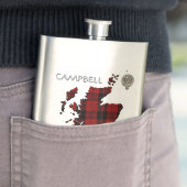Clan Campbell Crest & Armaddie Tartan Map Flacon (Voorbeeld)