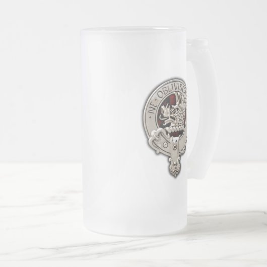 Clan Campbell Crest & Armaddie Tartan Matglas Bierpul (Voorkant rechts)