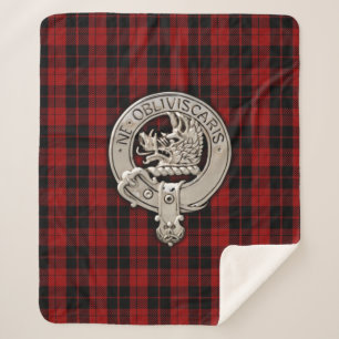 Clan Campbell Crest & Armaddie Tartan Sherpa Deken