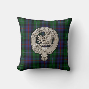Clan Campbell Crest & Cawdor Tartan Kussen