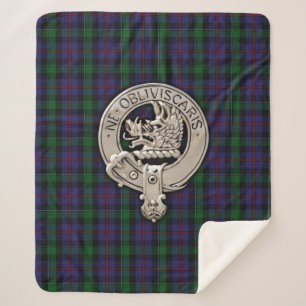 Clan Campbell Crest & Cawdor Tartan Sherpa Deken