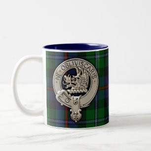 Clan Campbell Crest & Cawdor Tartan Tweekleurige Koffiemok