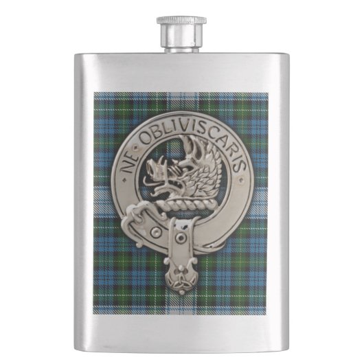 Clan Campbell Crest & Dress Tartan Flacon (Voorkant)
