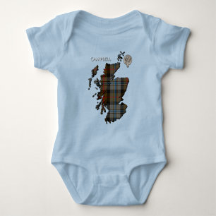 Clan Campbell Crest & Hunting Tartan Map Romper