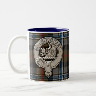 Clan Campbell Crest & Hunting Tartan Tweekleurige Koffiemok