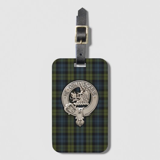 Clan Campbell Crest & Tartan Bagagelabel (Voorkant (verticaal))