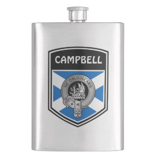 Clan Campbell Crest & Tartan Flacon