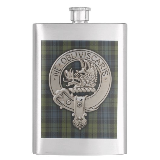 Clan Campbell Crest & Tartan Flacon (Voorkant)